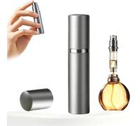 Moling 5ML Atomizador Perfume Recargable,Miniaturas Perfume Botella Spray Viaje,Totalmente Estanco,para Bolsos de Mano y Maletas(Gris)