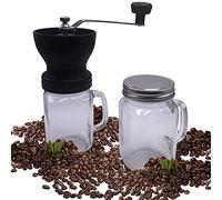 Molinillo café + 2 jarras de cristal (Maquina de cafe). Rodamientos especiales en cerámica para una mejor molienda. Diseño exclusivo, elegante y fácil de usar.