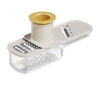 Molinillo de ajo multifuncional, mini cortador de ajo 3 en 1 y trituradora de jengibre, trituradora de verduras de mandolina multifuncional con contenedor integrado, utensilio de cocina de mano