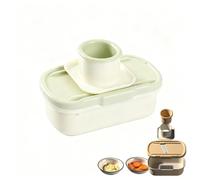 Molinillo de ajos 2 en 1, cortadora de ajos, jengibre, pelador de ajos, mini accesorios de cocina, con recipiente propio, prensa de ajos, acero inoxidable, molienda y corte multifuncional (verde)