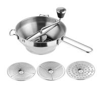 Molinillo de alimentos con 3 discos de molienda intercambiables, manivela de acero inoxidable, molino de alimentos para de tomate, puré de manzana, enlatado