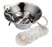 Molinillo de alimentos de acero inoxidable, molinillo manual con 5 platos de molienda para puré de patatas, salsa de tomate, comida para bebés, capacidad de 3,3 L, máquina para hacer puré