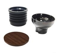 Molinillo de café a base de silicona para una dosis única para compatibilidad con tolva, incluye tapa de madera de nogal para control táctil (blanco)