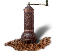 Molinillo de café antiguo, molino de estilo turco recargable con amoladora ajustable de calificación, molino de café manual con mango (cobre marrón)