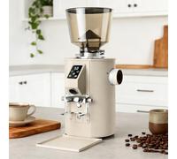 Molinillo de café comercial de fresa plana, fresa de 64 mm con 9 ajustes precisos para espresso y vertido, modos de dosificación dual con tolva de gran capacidad y soporte para portafiltro white