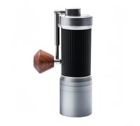 Molinillo de café de mano portátil, molinillo de café manual ajustable de 7 estrellas, con rebaba de acero inoxidable, 24 ajustes de grosor, para verter sobre la preparación de espresso (plateado)