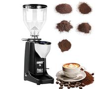 Molinillo de café eléctrico con fresa plana de 60 mm, molinillo de fresa casero con 19 ajustes de molienda precisos, tolva grande y soporte para portafiltro incorporado - Molinillo de fresa pla black