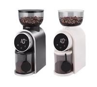 Molinillo de Café Eléctrico, Máquina de Café Expreso Automática con 25 Ajustes y Pantalla Táctil, Capacidad de 250 G, Almacenamiento Visual de Granos con Cuchillas de Acero Inoxidable(White)