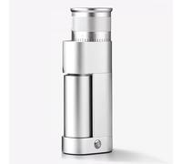 Molinillo de café eléctrico, molinillo cónico de 6 estrellas con ajuste continuo de 0,01 mm, tapa magnética para granos y recipiente para polvo, para espresso y preparación por goteo. (Silver )