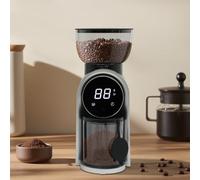 Molinillo de café eléctrico, molinillo de cono, grado de molienda ajustable, molienda de disco con pantalla digital precisa para 2-14 tazas, hasta 250 g de granos de café (negro)