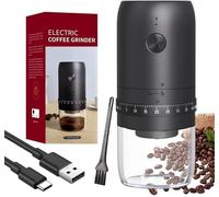 Molinillo de cafe electrico portátil, pequeño coffee grinder eléctrico inalámbrico, 40 ajustes ajustables, 1800 mAh, molinillo de semillas o especias con cepillo de limpieza, para viajes, oficina