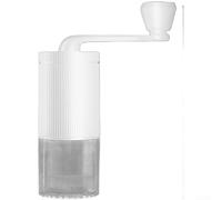 Molinillo de café manual ajustable con núcleo de rebaba de precisión para elaboración casera Molino de manivela portátil con transparente para tolva color negro (blanco)