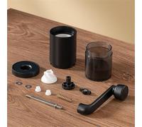 Molinillo de café manual ajustable con rebaba de acero inoxidable para prensa, espresso y uso de viaje, molinillo profesional de granos de café en negro