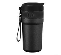 Molinillo de café manual ajustable de precisión con cuerpo de acero inoxidable 420 y taza integrada para un control total sobre la dureza de la molienda (negro)