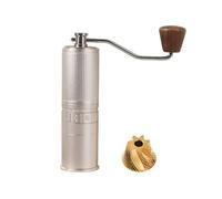 Molinillo de café manual ajustable, molinillo manual de rebabas de acero inoxidable con mango ergonómico, 12 niveles de molienda for todos los métodos de preparación de café(Silver)