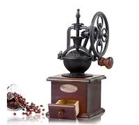 Molinillo de café manual con diseño antiguo, de madera y hierro fundido, para granos de café