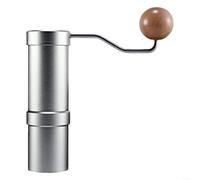 Molinillo de café manual con manivela de aluminio, mecanismo ajustable de acero inoxidable SUS420 para café expreso hasta prensa francesa, diseño compacto para viajes y hogar, negro (plateado)