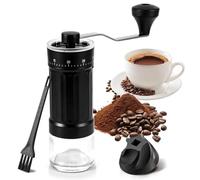 Molinillo de café manual con mecanismo de cerámica y cepillo - 40 niveles ajustable, acero inoxidable molinillo de café manual, portátil para Aeropress, Espresso, Pour Over, camping y oficina