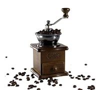 Molinillo de café manual de rugosidad ajustable, molinillo de grano de café de madera, molinillo de café antiguo con molinillo de hierro fundido para hacer café de red, decoración, mejor regalo