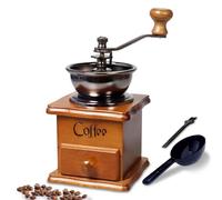 Molinillo de café manual, mini molinillo de granos de café de madera vintage para decoración de exhibición, molinillo de café antiguo para hacer café de malla, prensa francesa clásica