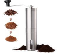 Molinillo de café manual, molinillo de café de acero inoxidable con rebaba cónica de cerámica ajustable, molinillo de manivela, tamaño compacto perfecto para tu hogar, oficina o viajes