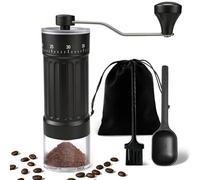 Molinillo de café manual, Molinillo portátil de mano con cuchara, cepillo y bolsa de transporte, cuenta con 40 ajustes externos de molienda, Ideal para preparar espresso y café de vertido