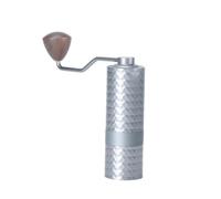 Molinillo de café manual profesional de acero inoxidable con diamante ajustable para moler granos de café (plateado)