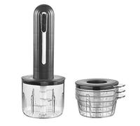 Molinillo de carne eléctrico inalámbrico para uso doméstico, multifunción, procesador de alimentos y picadora de ajo, picadora de carne compacta para batidora de cocina (negro)