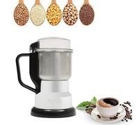 Molinillo de cereales eléctrico, de acero inoxidable, molinillo de especias ultrafino, con cepillo y cuchara, 300 W, 22000 rpm, capacidad de 500 ml, para materiales secos, especias, hierbas, café