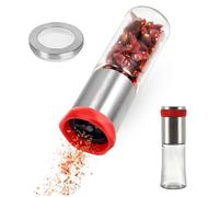 Molinillo de chile, 150 ml, molinillo de chile, molinillo de especias, cortador de chile de cristal y acero inoxidable, cortador de chile, especias y molinos de chile, cortador de chile para chile