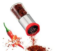 Molinillo de Chile de Acero Inoxidable y Cristal, Cortador de Chile para Especias Gruesas y Chile, Cortador de Especias, 170ml