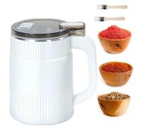Molinillo de especias eléctrico, máquina de polvo de maíz de 300 ml con 8 cuchillas, para granos de café, hierbas y especias, para nueces, granos, maíz, sésamo white