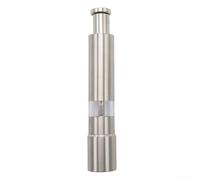 Molinillo de especias manual de tamaño compacto con función de botón y exterior de acero inoxidable para aplicaciones prácticas de cocina