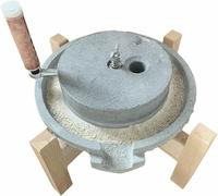 Molinillo de grano de mano, molinillo de alimentos de piedra natural, hecho a mano para el hogar, molinillo de piedra de lapislázuli, para moler cereales, trigo, almendras