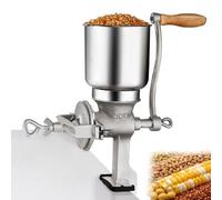 Molinillo de grano manual, molino de maíz de hierro fundido con tolva grande de 5,1 pulgadas y abrazadera de mesa de 1,5 pulgadas, molinillo de grano pequeño multifunción, para maíz, trigo, avena