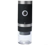 Molinillo de granos de café inalámbrico compacto con carga USB, ajustes finos gruesos ajustables para verter olla Moka sobre el hogar cocina motor silencioso negro (negro)