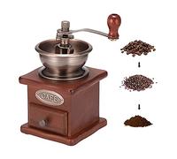 Molinillo de granos de café, marrón con manivela, molinillo de café antiguo, molinillo de café portátil de diseño antiguo, de acero inoxidable para cocina, oficina, camping, viajes