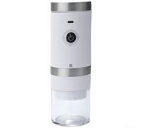 Molinillo de granos de café recargable eléctrico portátil inalámbrico con ajustes finos gruesos ajustables para verter olla Moka sobre viaje de camping diseño compacto (blanco)