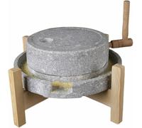 Molinillo de Granos de Piedra Hecho a Mano - Molinillo Manual húmedo y seco para Cocina casera moler Granos, Trigo, almendras, Semillas de sésamo, etc. - y fácil de Usar.