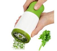 Molinillo de hierbas picador de especias - Cortador manual de hierbas hecho de acero inoxidable para perejil, cilantro ajo, ayudante de cocina para triturar moler | Verde