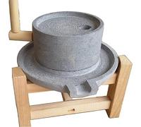 Molinillo de leche de soja húmeda de arroz de trigo, pequeño molinillo de pasta para sésamo y semillas, molino de piedra para el hogar con marco de madera