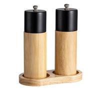 Molinillo de madera natural para sal marina y pimienta negra, práctico molinillo manual de especias, utensilios de cocina para los amantes de la cocina