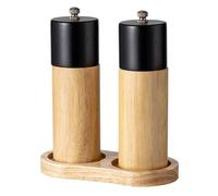 Molinillo de madera natural para sal marina y pimienta negra, práctico molinillo manual de especias, utensilios de cocina para amantes de la cocina, base antideslizante, herramienta de cocina
