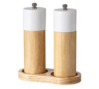 Molinillo de madera natural para sal marina y pimienta negra, práctico molinillo manual de especias, utensilios de cocina para amantes de la cocina, base antideslizante, herramienta de cocina