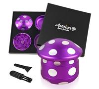 Molinillo de metal grande de 63 mm, de aluminio, juego de 4 piezas, molinillo de especias con rascador y cepillo de plástico, molinillo de polen para especias