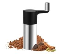 Molinillo de nuez moscada, acero inoxidable, molinillo de nuez moscada, molinillo de especias manual, grado de molienda ajustable, para cocina, restaurante, cocina (plateado)