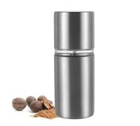 Molinillo de nuez moscada de acero inoxidable cepillado, molinillo de nuez moscada premium, rallador de nuez moscada con recipiente de almacenamiento para el mejor polvo de nuez moscada