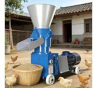 Molinillo de pellets para piensos, máquina peletizadora de alimentación animal con 2 rodillos, 4 kW, 100 kg/h, para granjas y molinillos de pienso, 6 mm