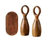 Molinillo de pimienta de madera, juego de molinillo de sal y pimienta de madera,Molinillo de manual - de de aspereza ajustable, molinillo de sal recargable con núcleo de ce