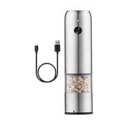 Molinillo de pimienta eléctrico, molinillo de sal con cerámica ajustable, molinillo de especias de acero inoxidable, funciona con pilas, sal y pimienta, eléctrico, funciona con pilas, cuchilla de